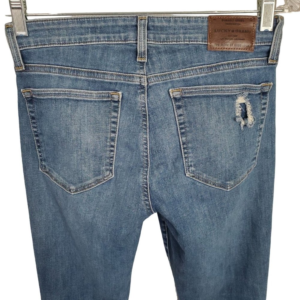 Lucky Brand Womens Size 4/27 Jeans Ava Super Skinny Denim Stretch Distressed - Picture 5 of 10